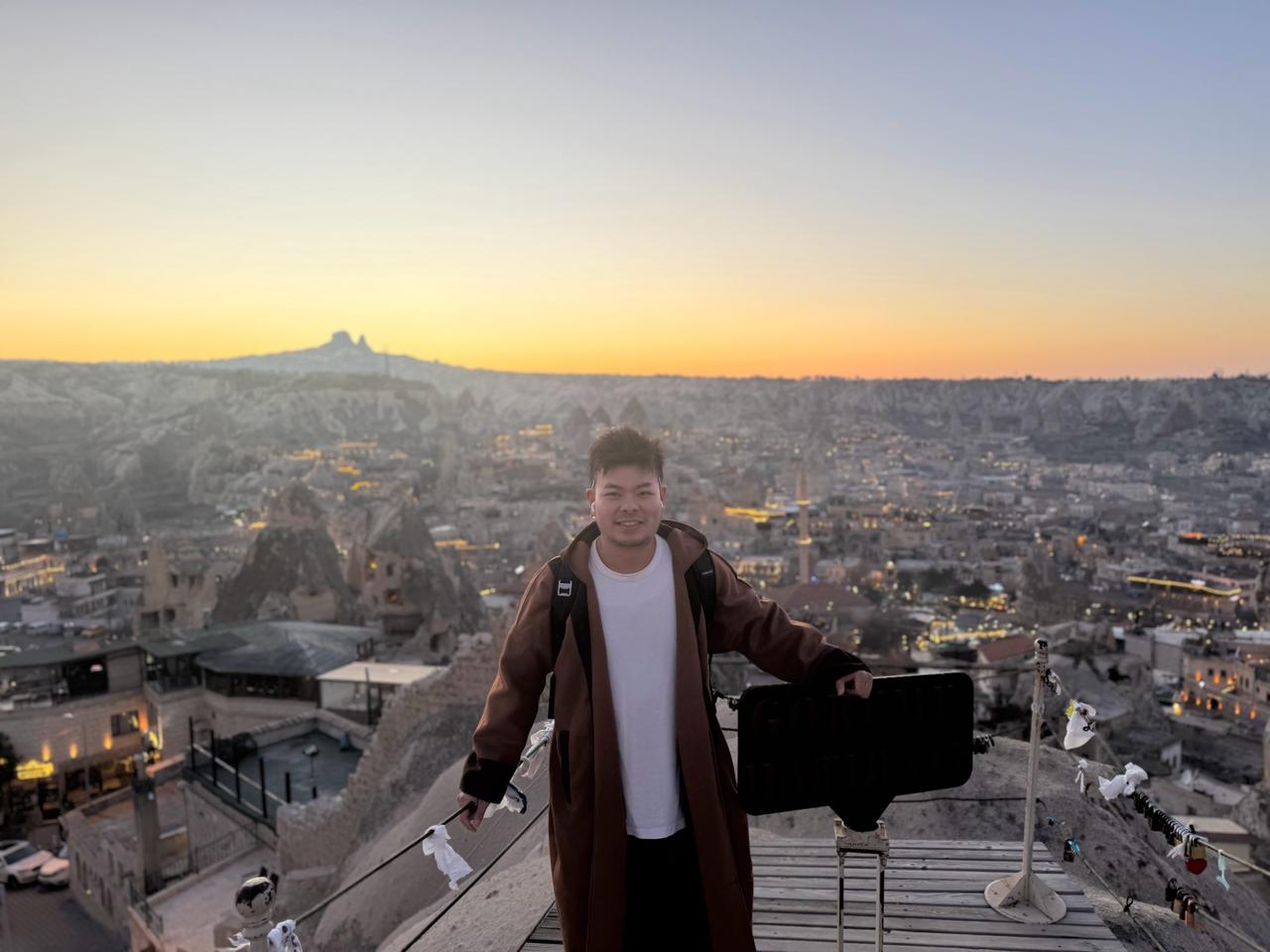 Steve smiling at sunset in Cappadocia